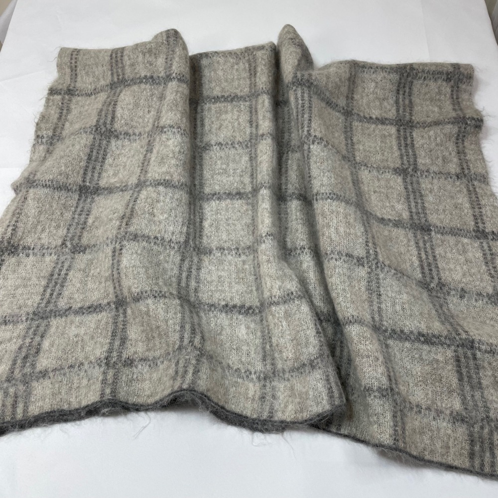 Eileen Fisher Brushed‎ Plaid Mohair Alpaca Blend Open Front Poncho Cape Shrug - Picture 8 of 10
